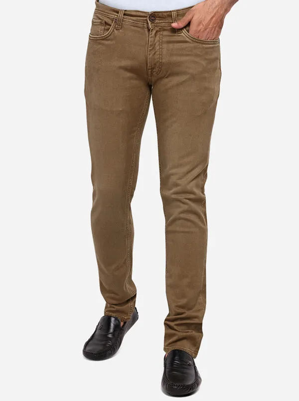 Khaki Washed Slim Fit Jeans | JadeBlue