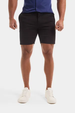 Muscle Fit Chino Shorts in Black