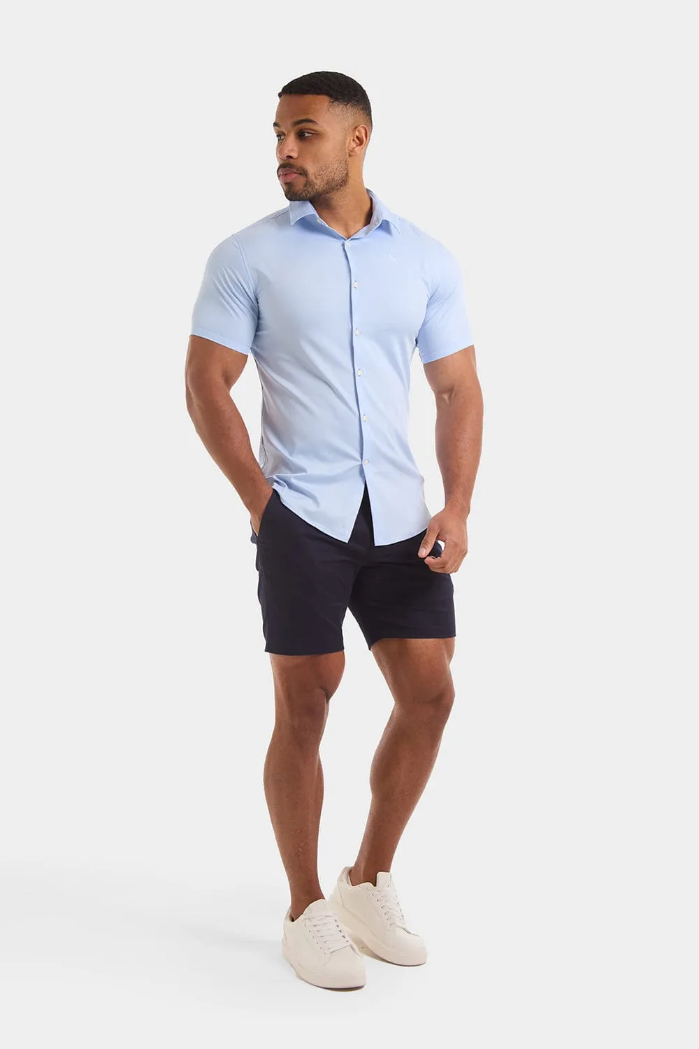 Muscle Fit Chino Shorts in Navy