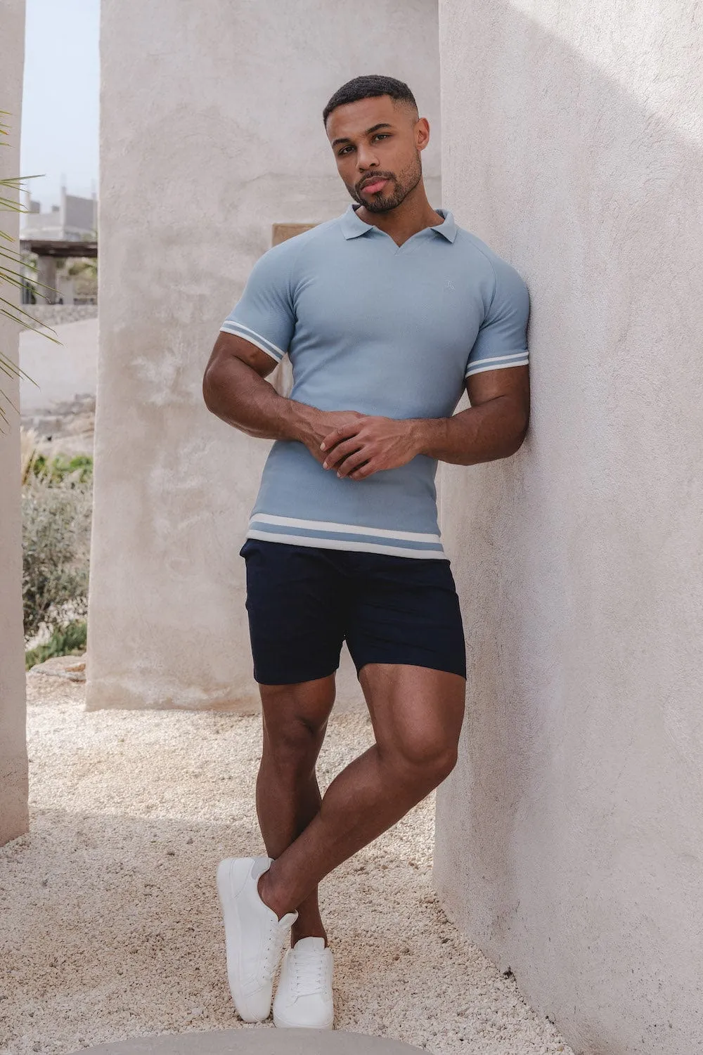 Muscle Fit Chino Shorts in Navy