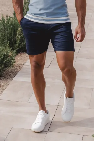 Muscle Fit Chino Shorts in Navy