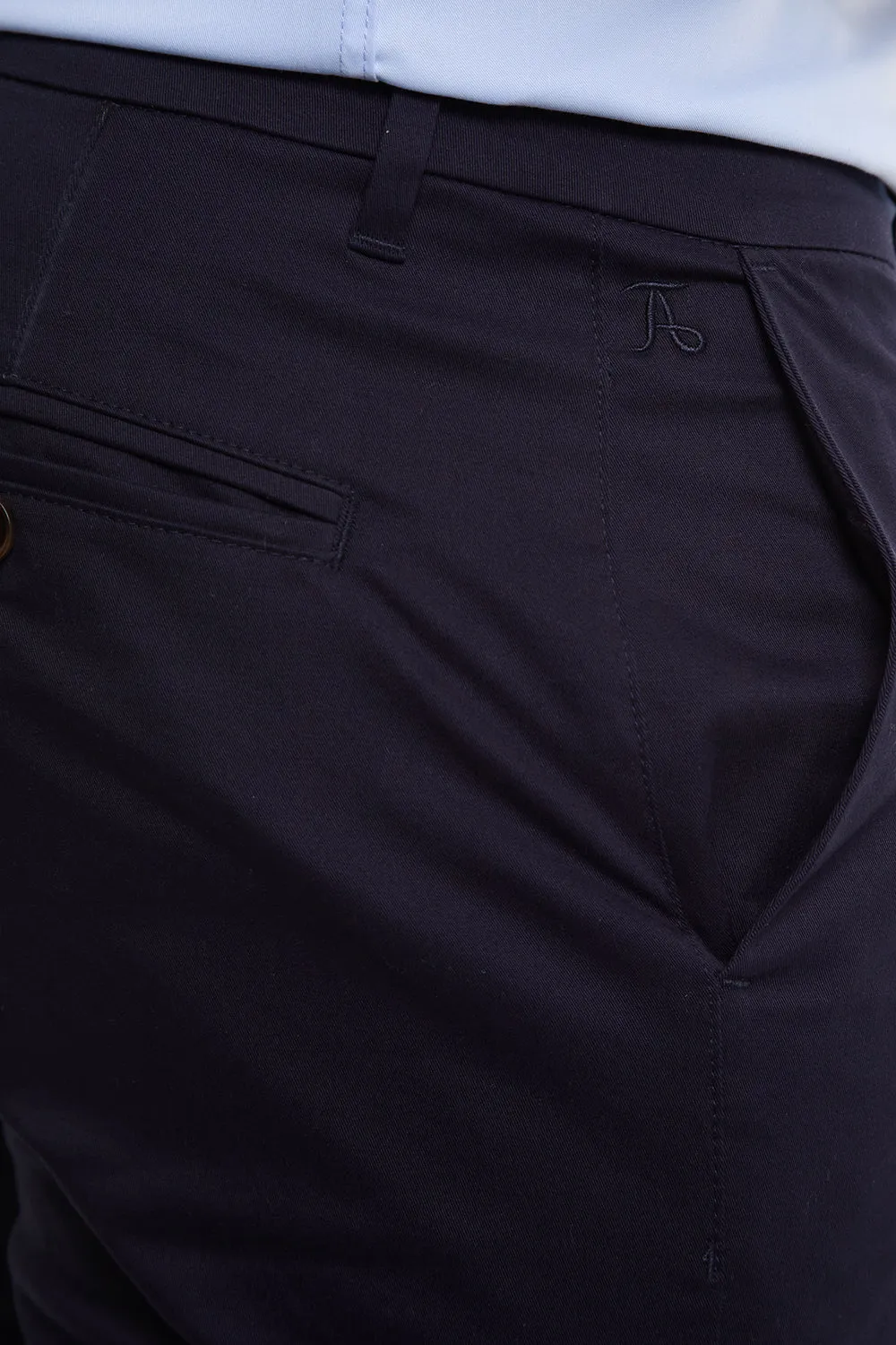 Muscle Fit Chino Shorts - Shorter Length in Navy