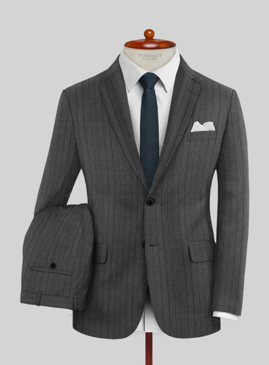 Napolean Calipso Stripe Gray Wool Suit