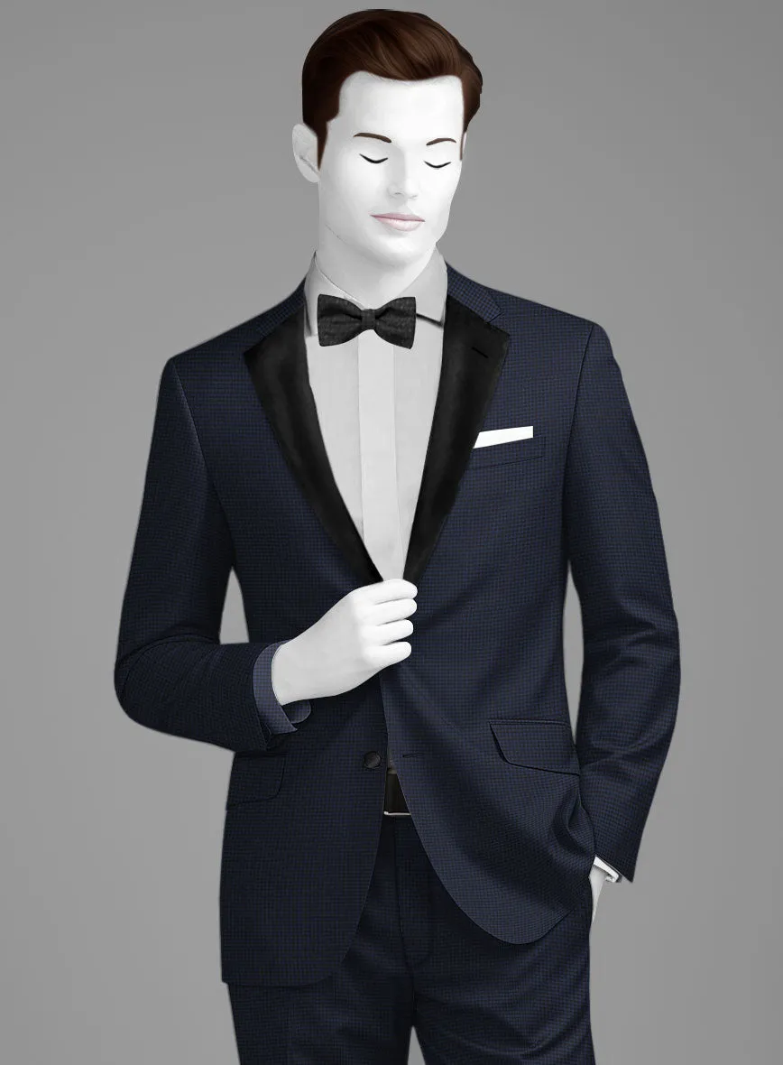 Napolean Mini Houndstooth Blue Wool Tuxedo Suit