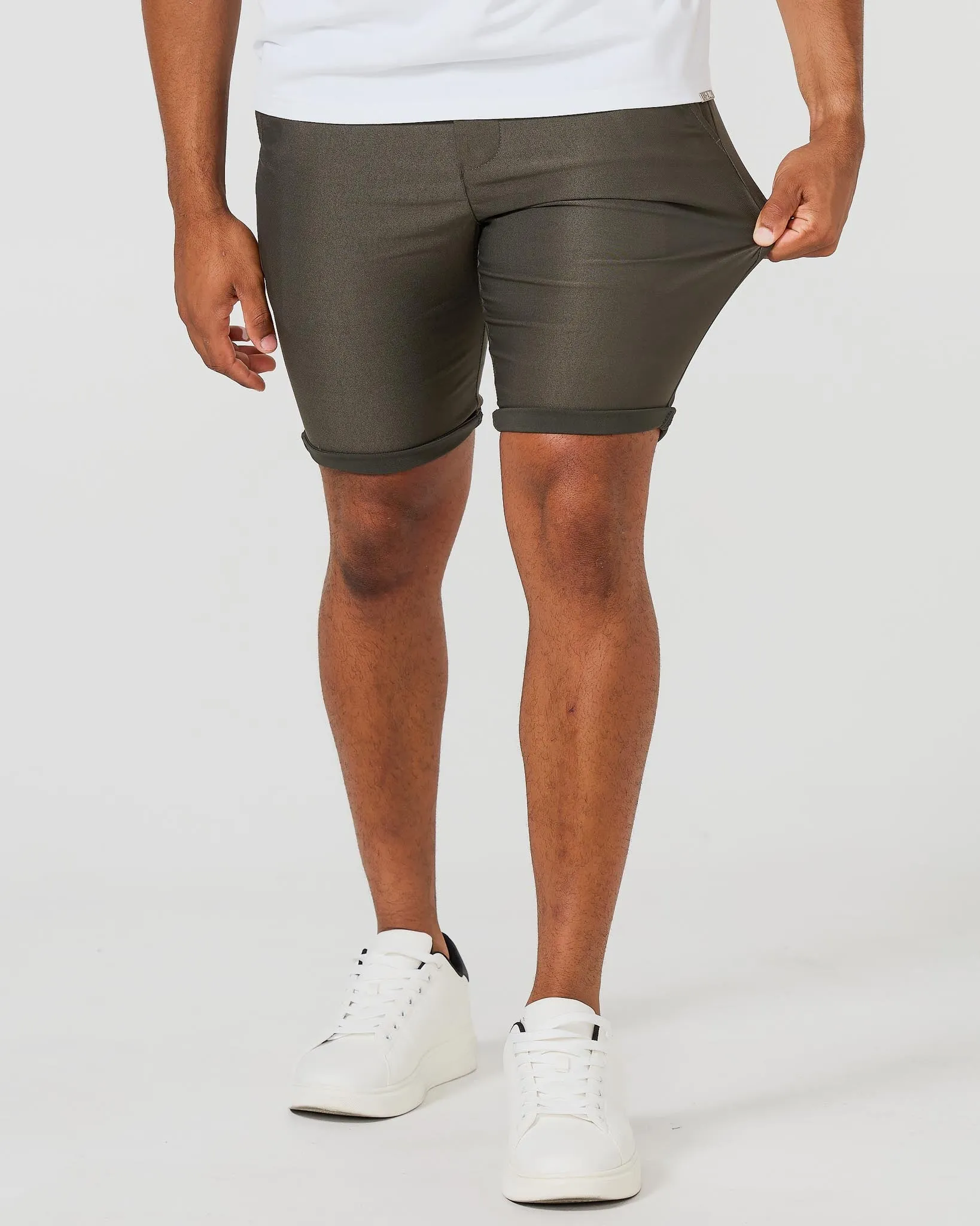 Olive Stretch Chino Shorts