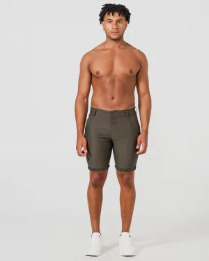 Olive Stretch Chino Shorts