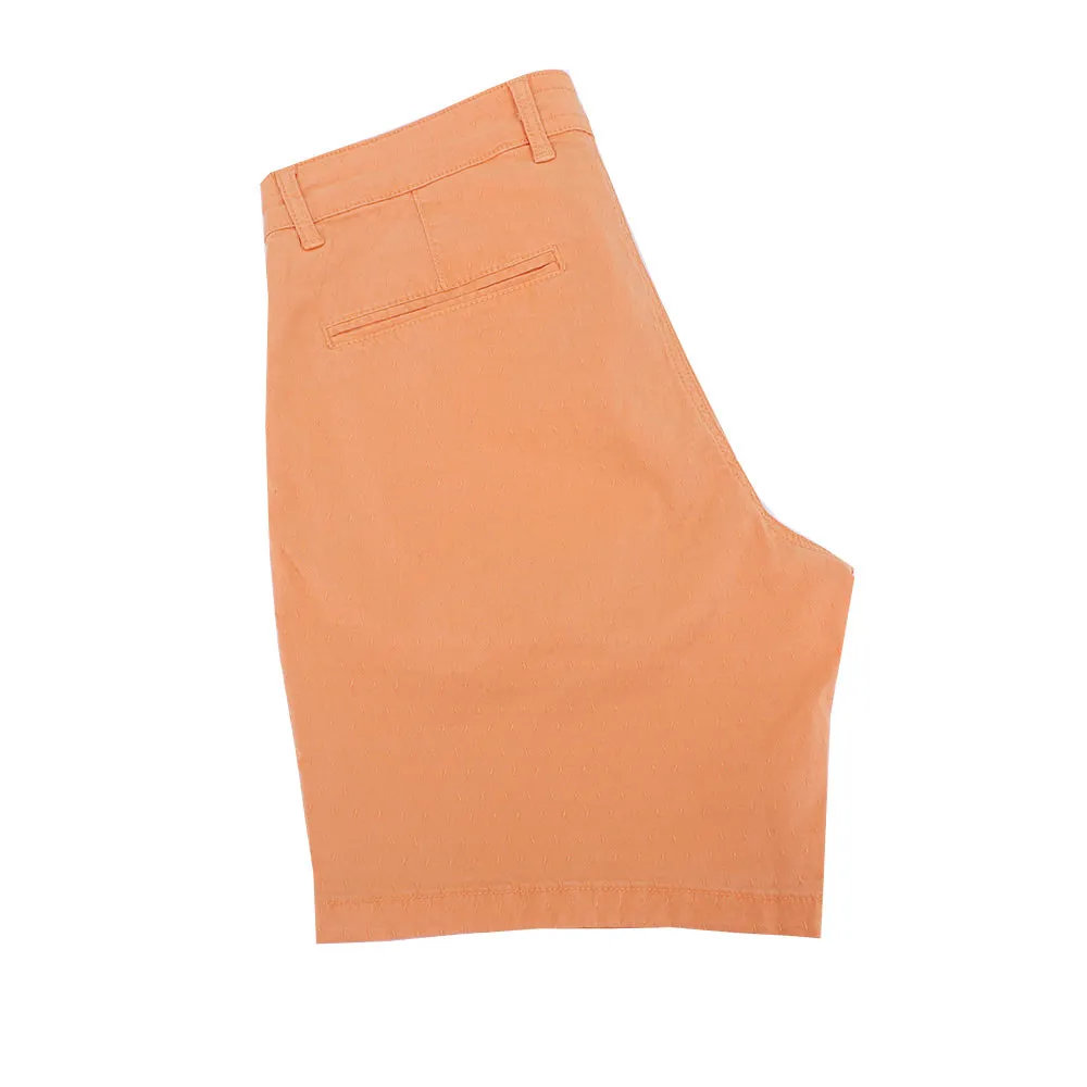 Orange Slim Fit Jacquard Shorts