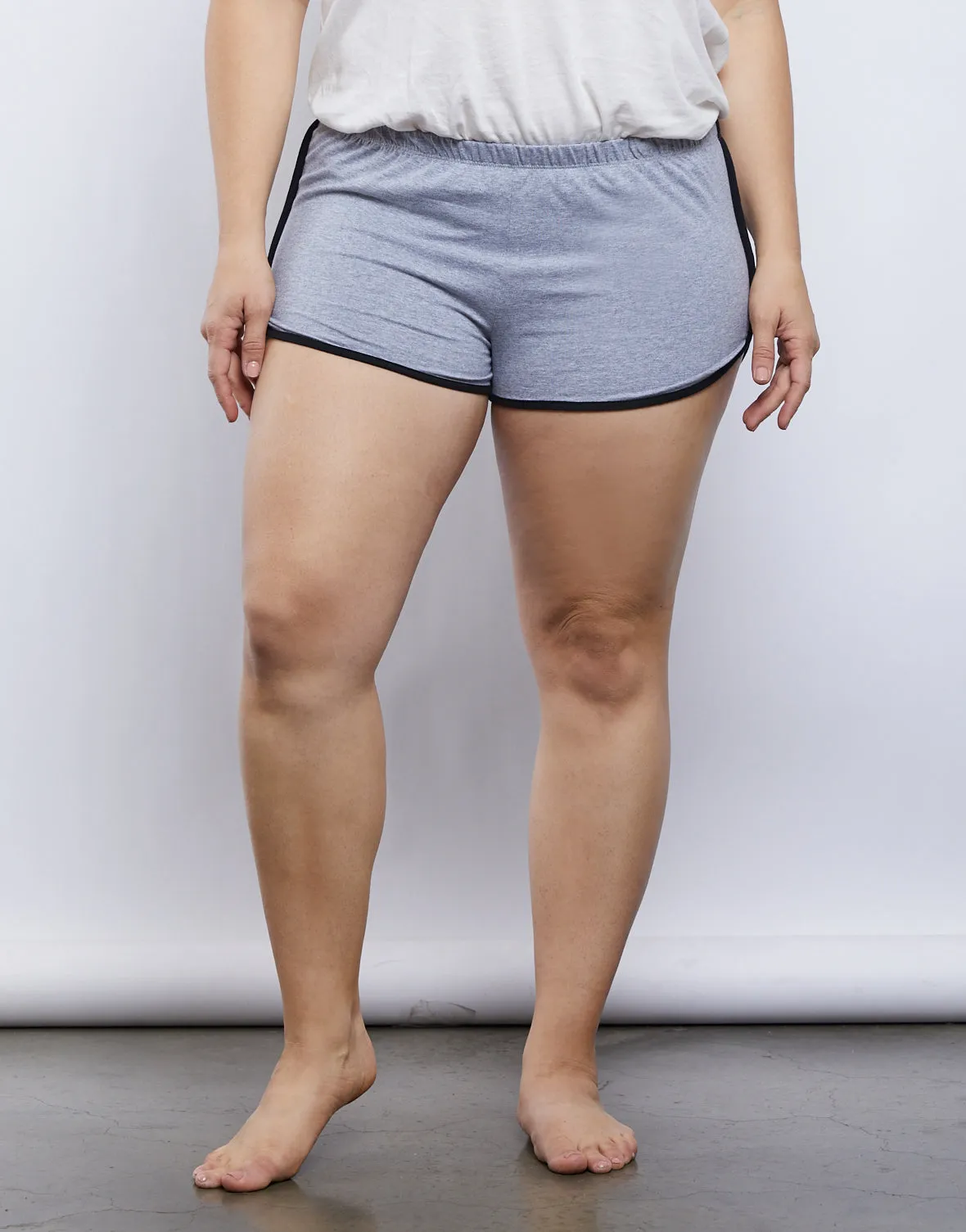 Plus Size Striped Sporty Shorts