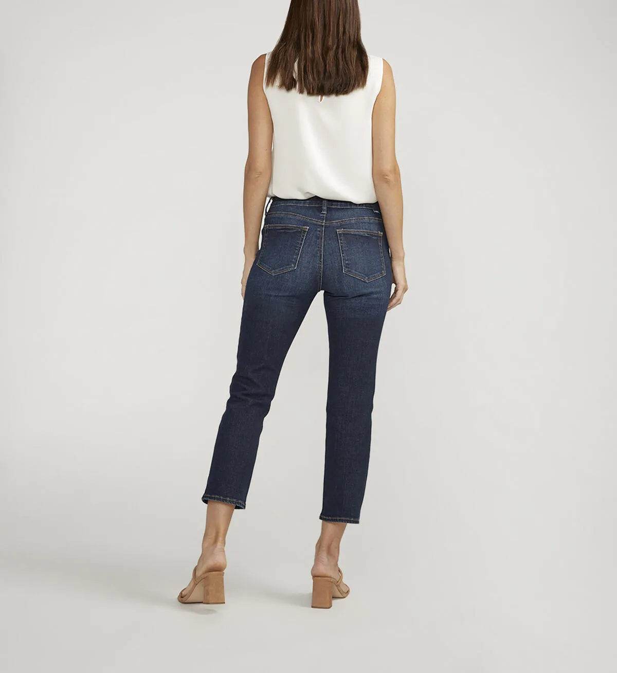 Ruby Mid Rise Straight Cropped Jeans