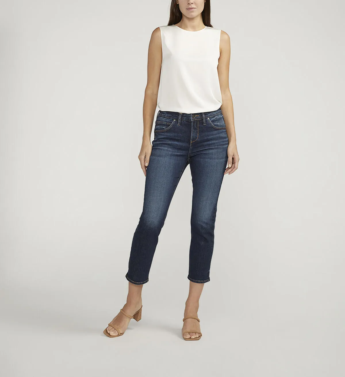 Ruby Mid Rise Straight Cropped Jeans