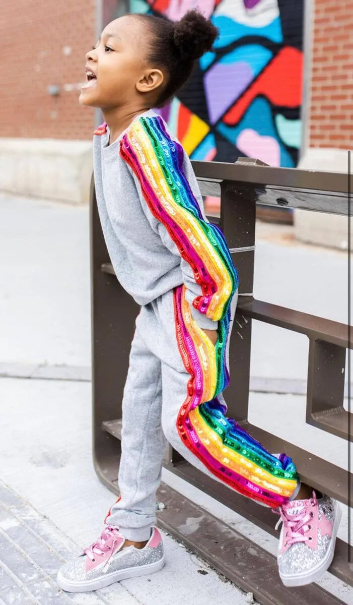 Sequin Rainbow Tracksuit Set