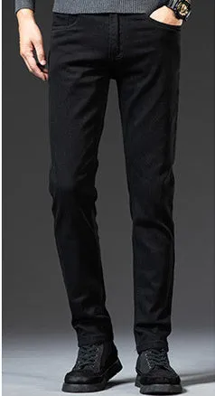 Slim Fit Elastic Straight Jeans For Men