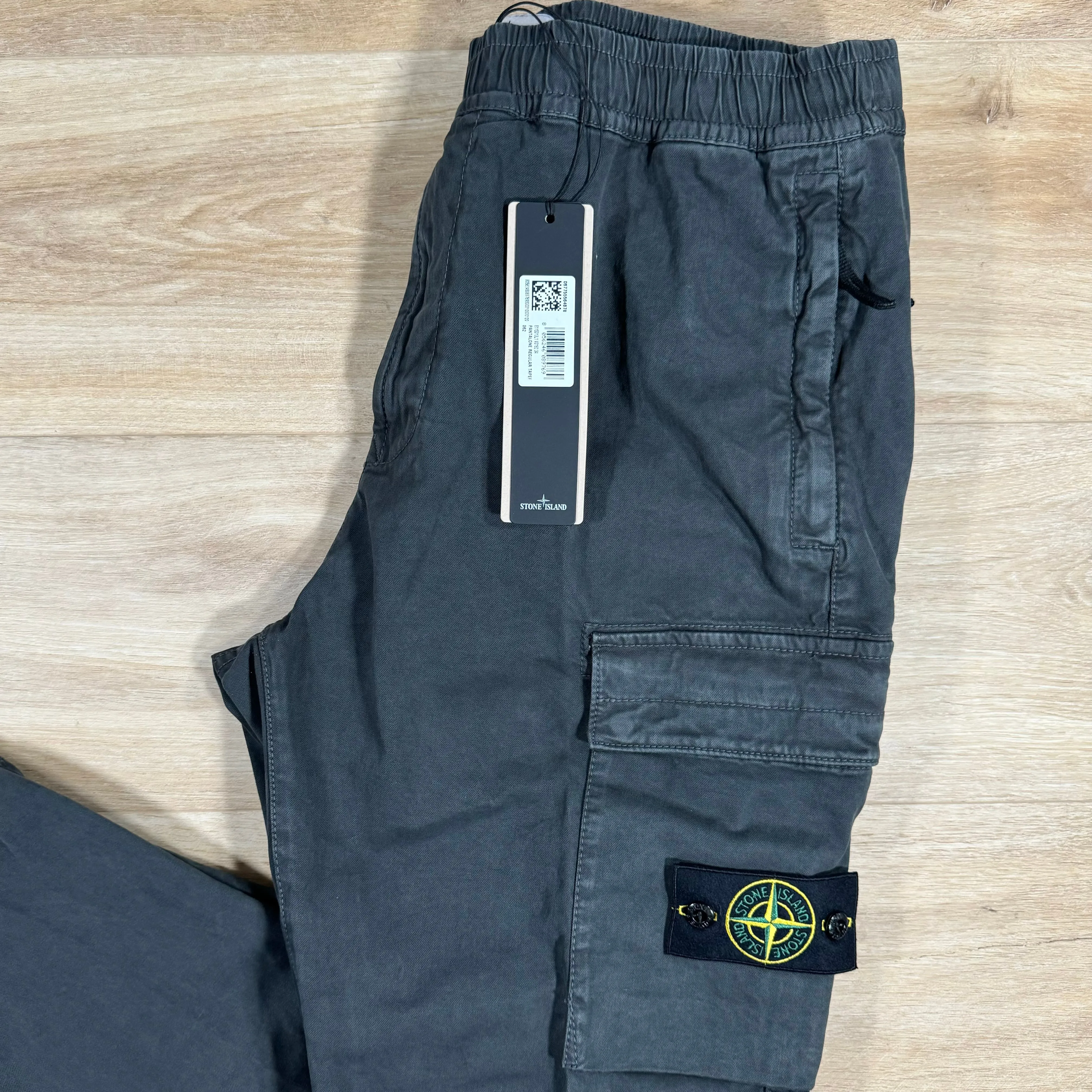 Stone Island Stretch Cargo Pants in Lead Grey