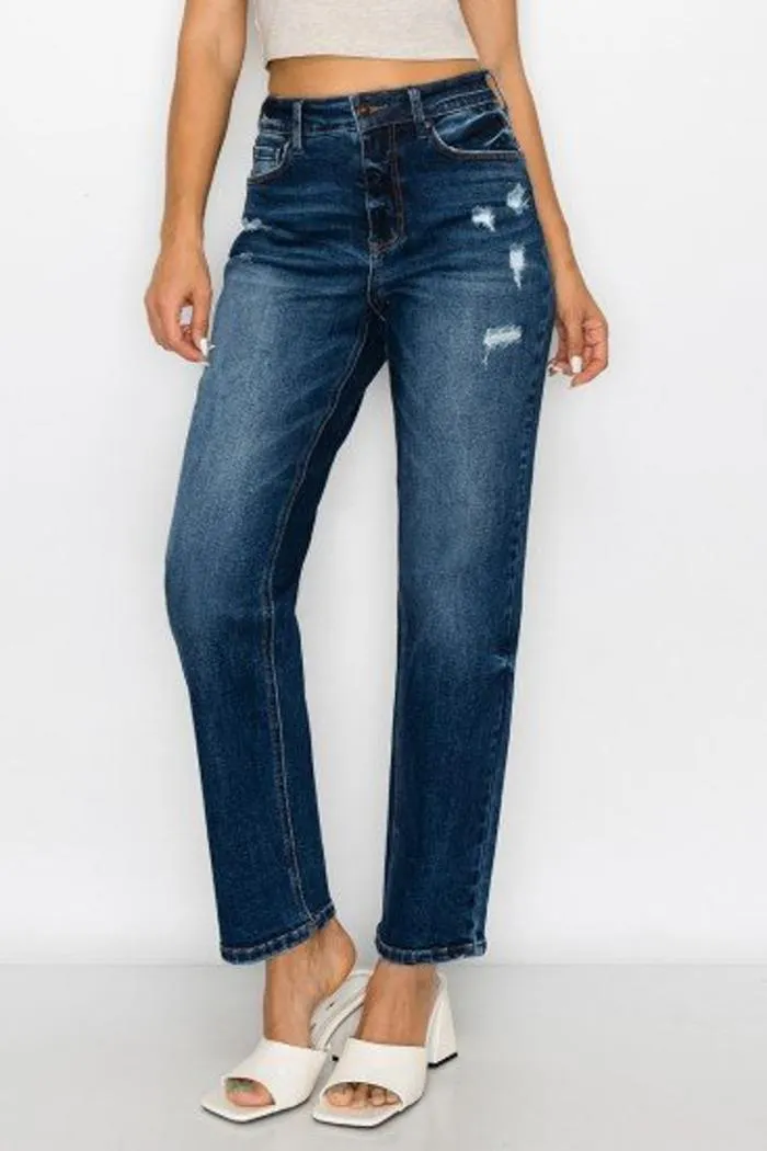 Straight Leg Denim Jeans