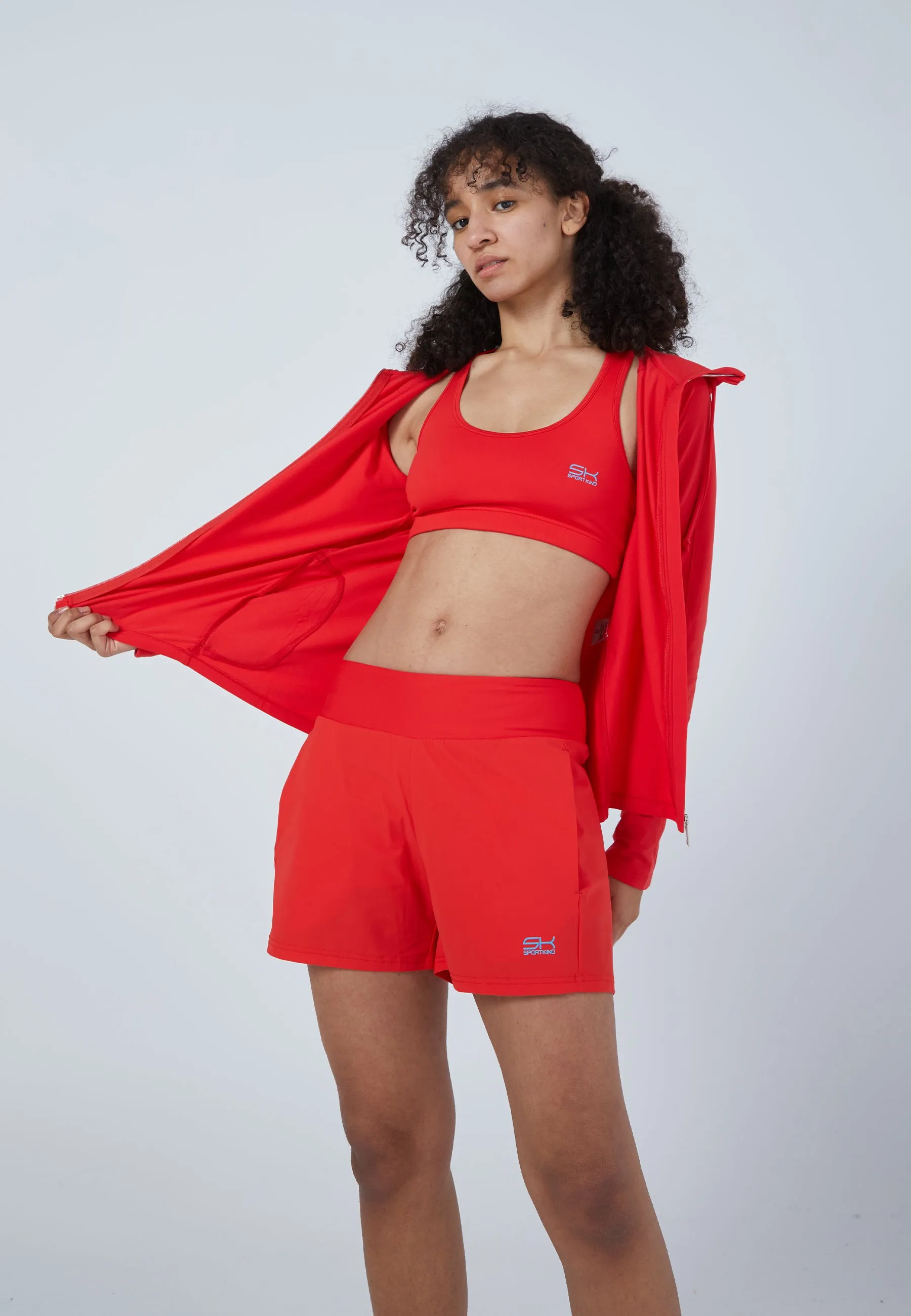 Tennis Hooded Jogger Tracksuit Top, red