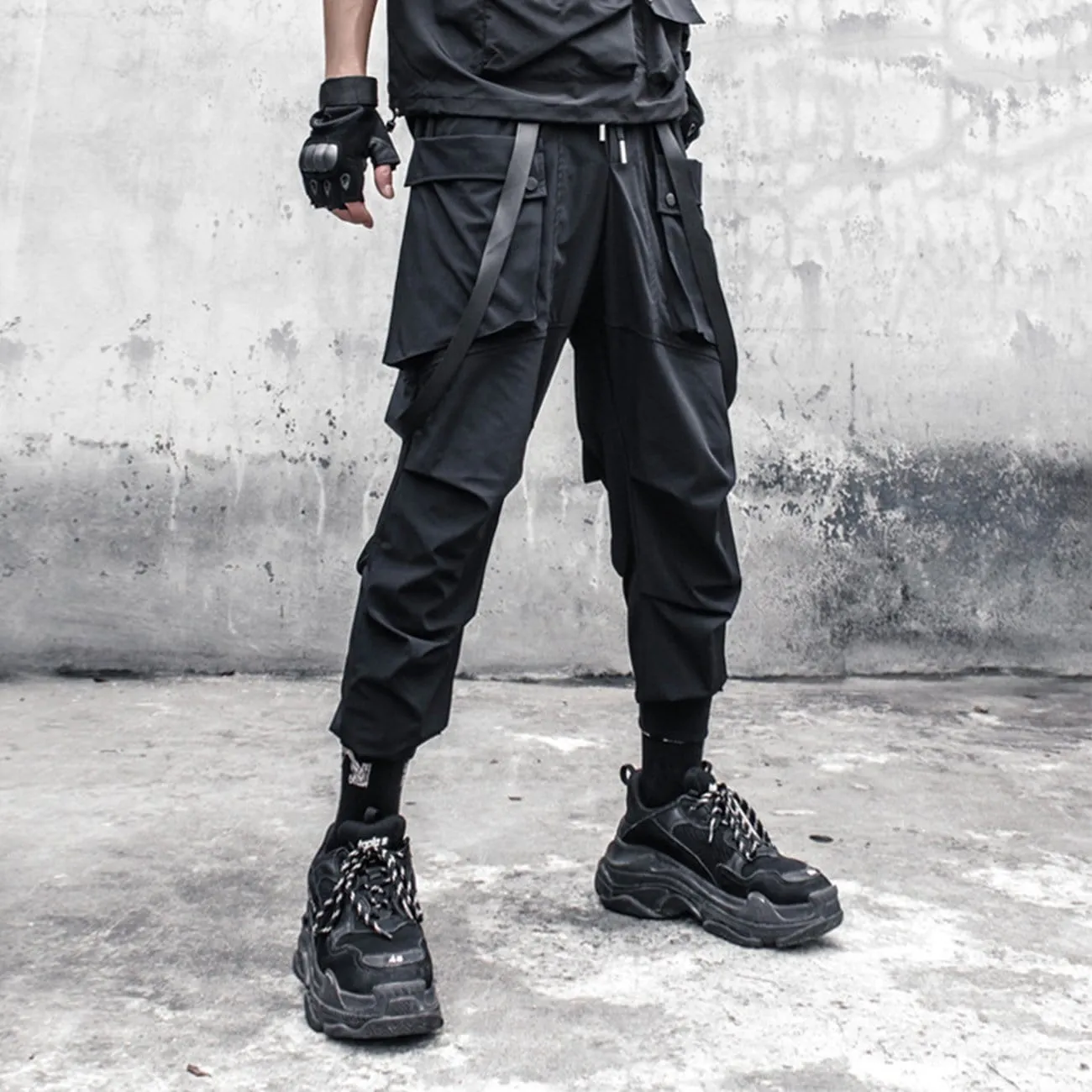 WLS Functional Pleated Ribbons Cargo Pants