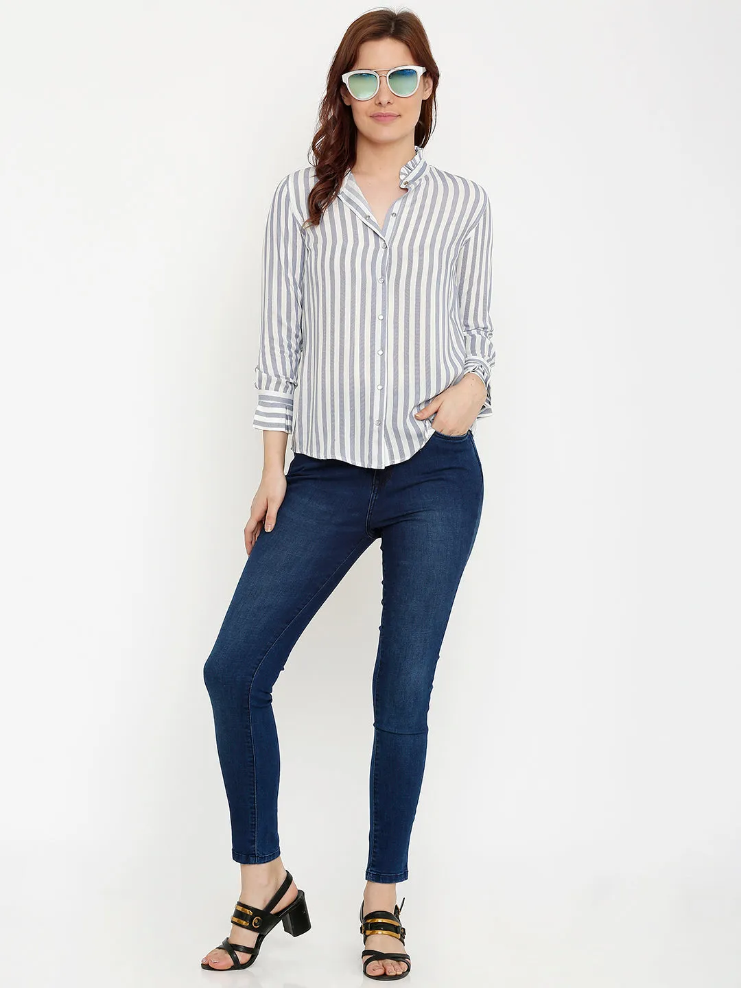 Women Blue Super High-Rise Slim Fit Jeans