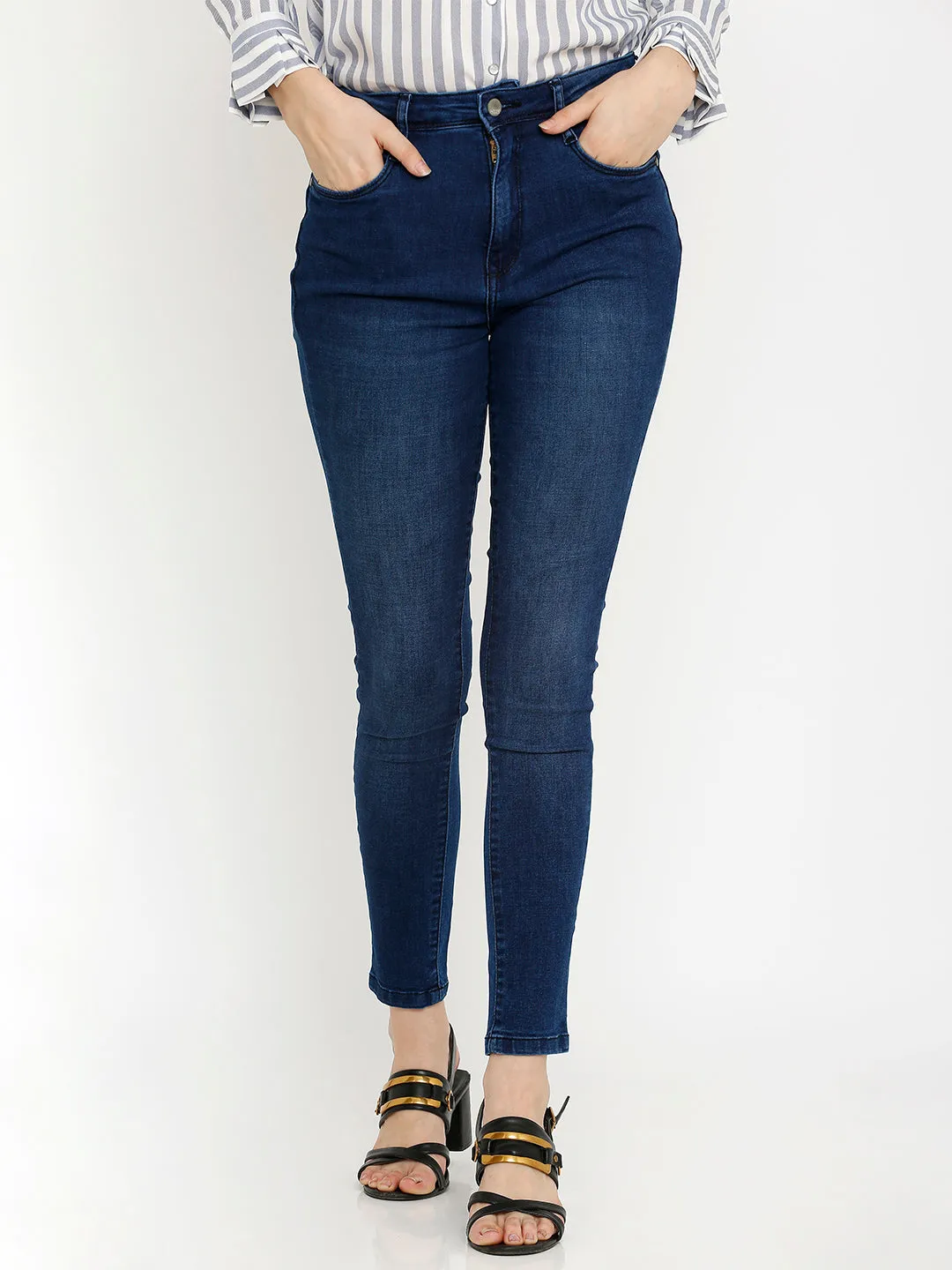 Women Blue Super High-Rise Slim Fit Jeans