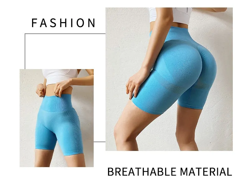 Women Seamless Sporty Shorts High Waist Booty Shorts Push Up Casual Women Fitness Workout Slim Shorts Femme