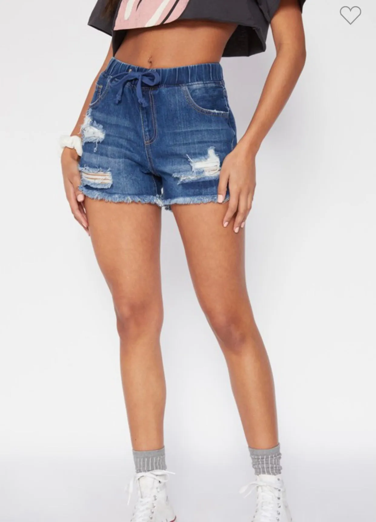 YMI Distressed Drawstring Shorts